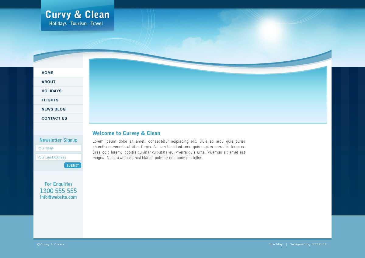 Curvy And Clean Travel Template – Html Pertaining To Blank Html Templates Free Download