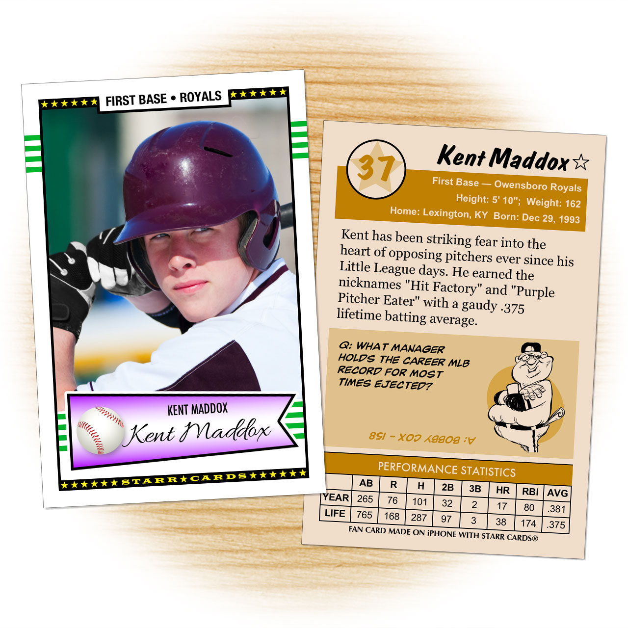 Custom Baseball Cards – Retro 50™ Series Starr Cards Inside Custom Baseball Cards Template