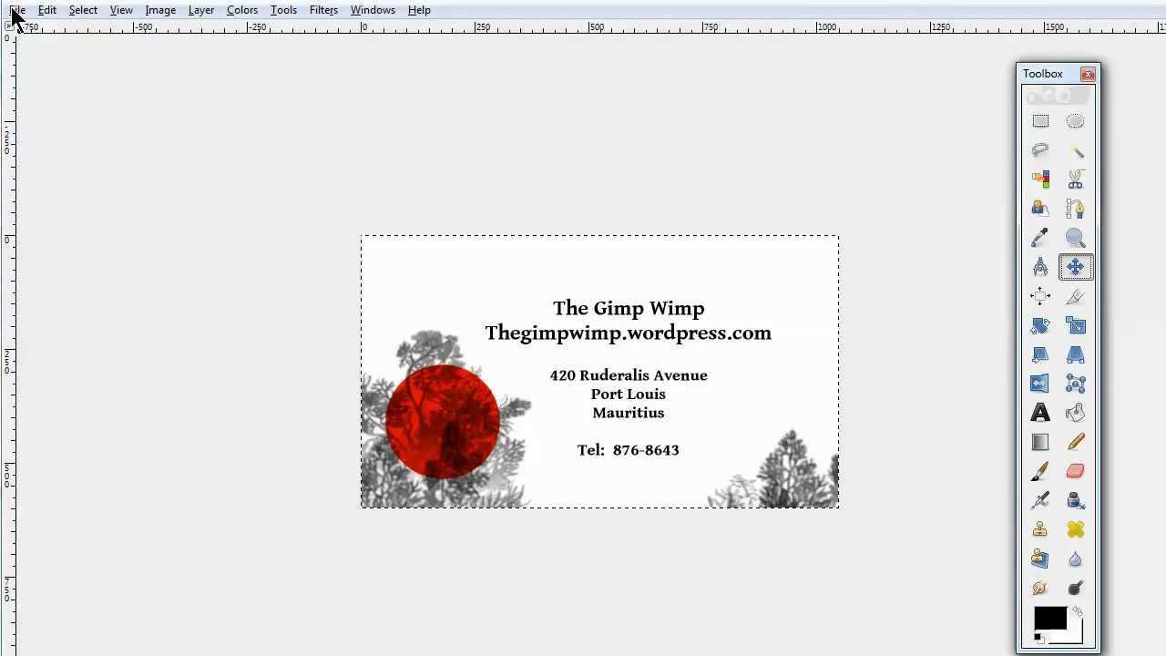 Custom Business Card In Gimp 2.8The Gimpwimp With Regard To Gimp Business Card Template