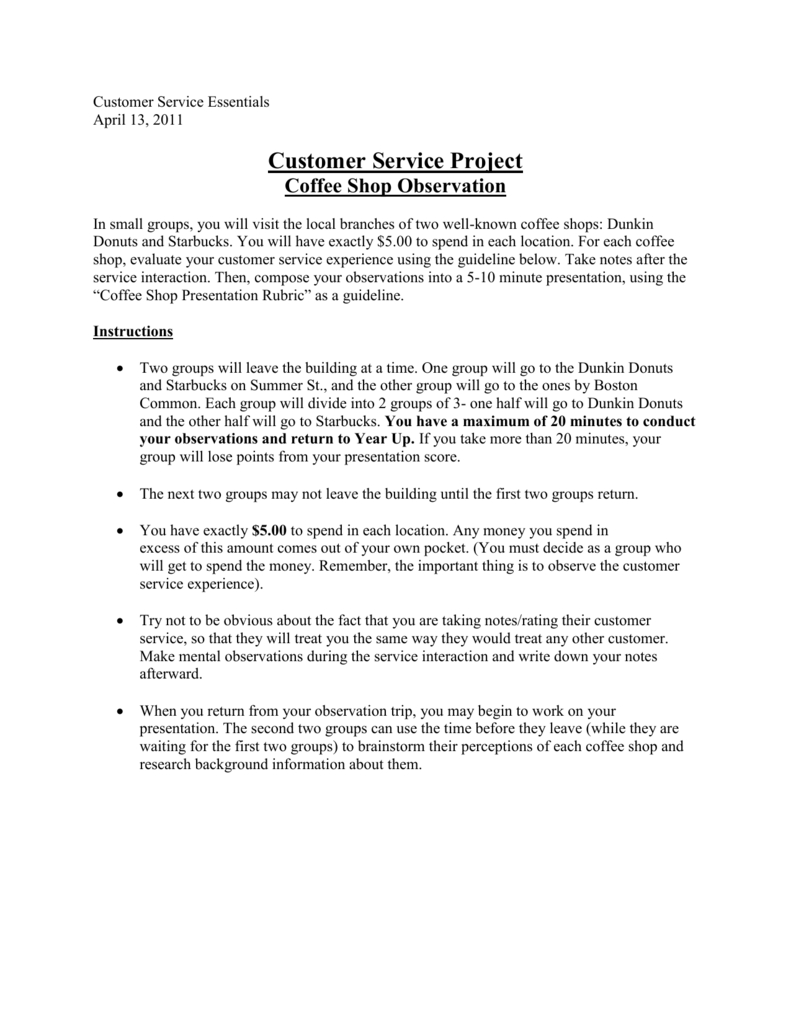 Customer Service Project Regarding Starbucks Powerpoint Template