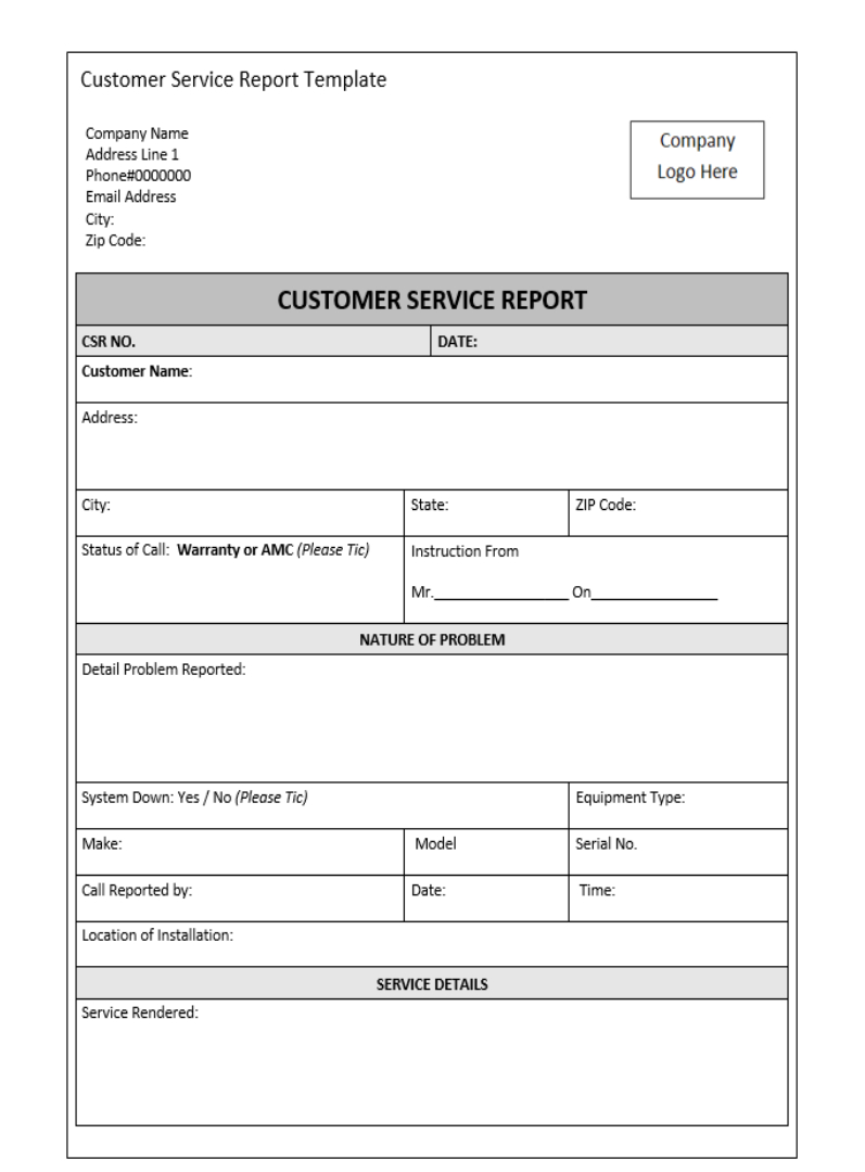Customer Service Report Template – Excel Word Templates In Technical Support Report Template