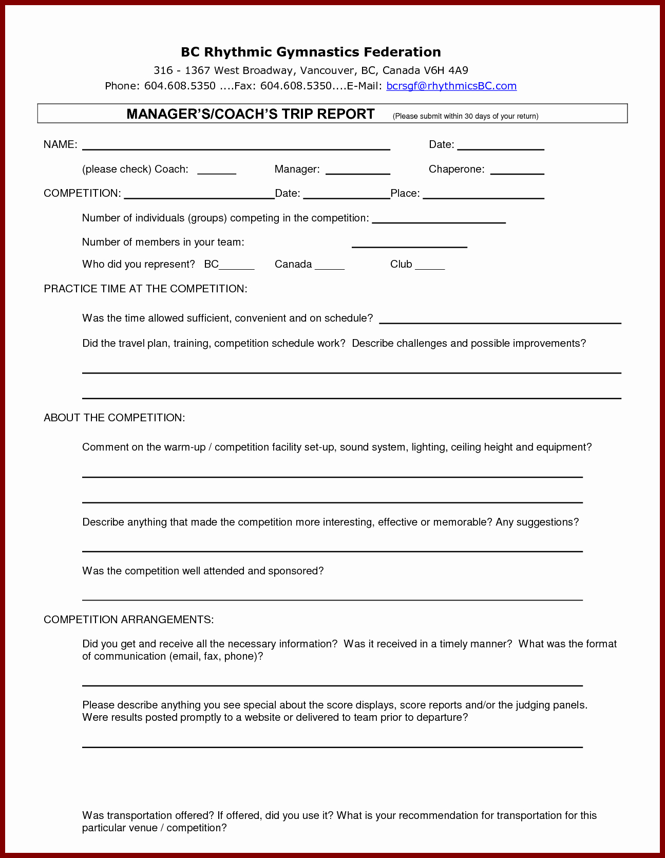 Customer Visit Report Template Free Download For Customer Site Visit Report Template