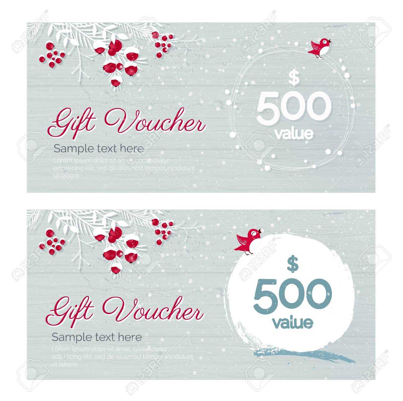 Cute Hand Drawn Christmas Gift Voucher Coupon Discount. Gift.. With Regard To Merry Christmas Gift Certificate Templates