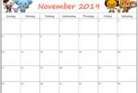 Cute November 2019 Calendar For Kids | November Calendars regarding Blank Calendar Template For Kids