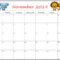 Cute November 2019 Calendar For Kids | November Calendars regarding Blank Calendar Template For Kids