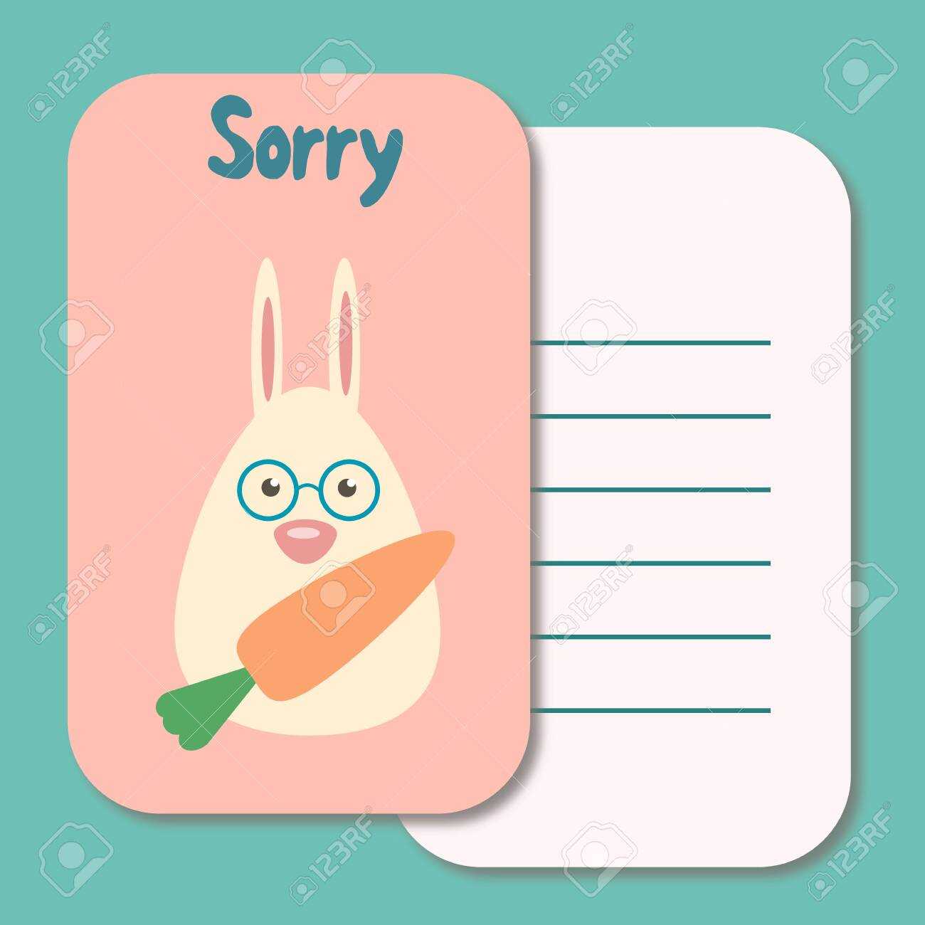 Cute Printable Illustration Sorry Card Typography Design Background.. With Sorry Card Template