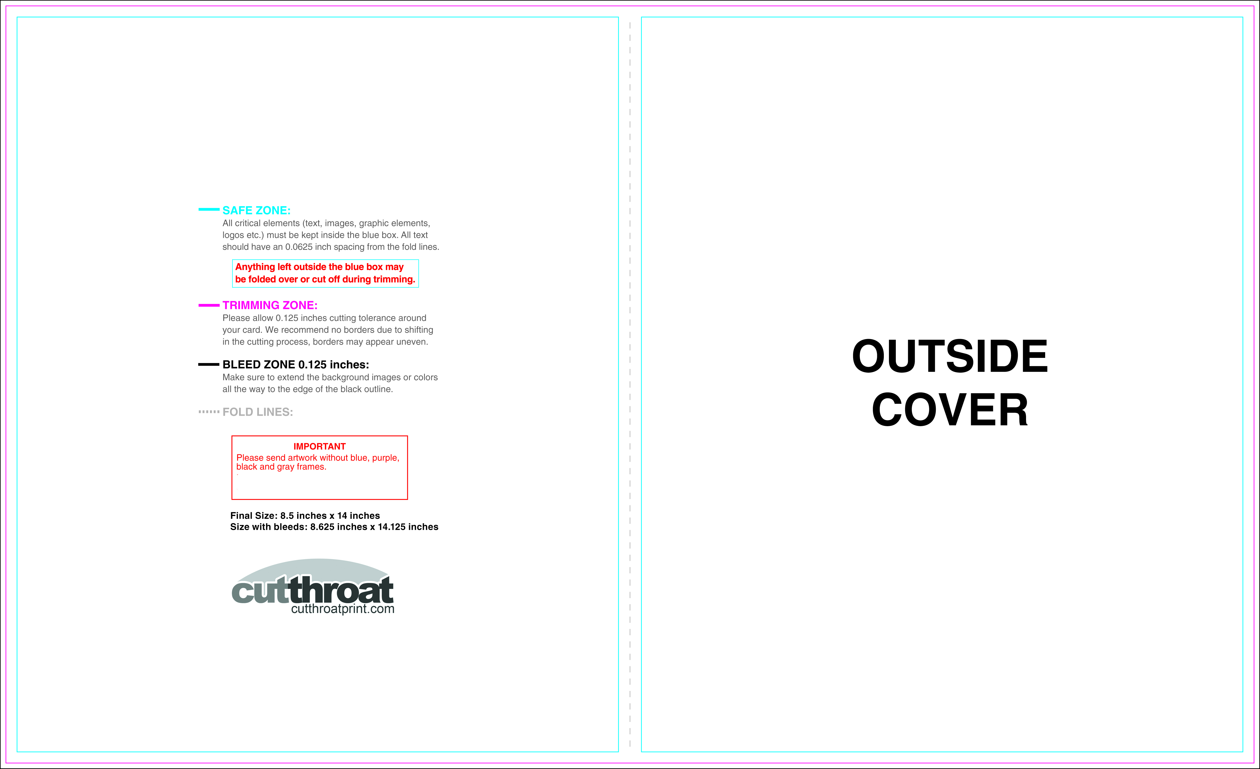 Cutthroat Printcustom Brochure Printing Within Half Fold Card Template