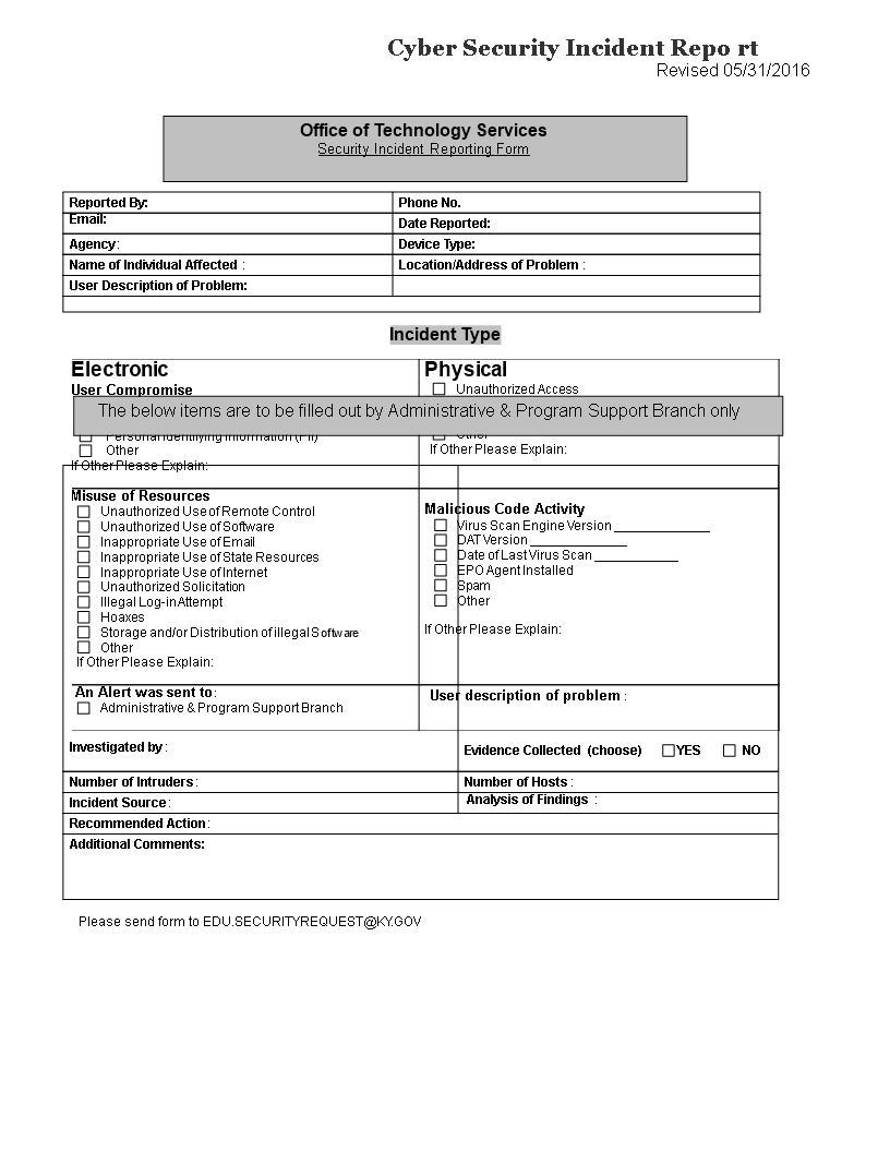 Cyber Security Incident Report Template | Templates At With Physical Security Report Template