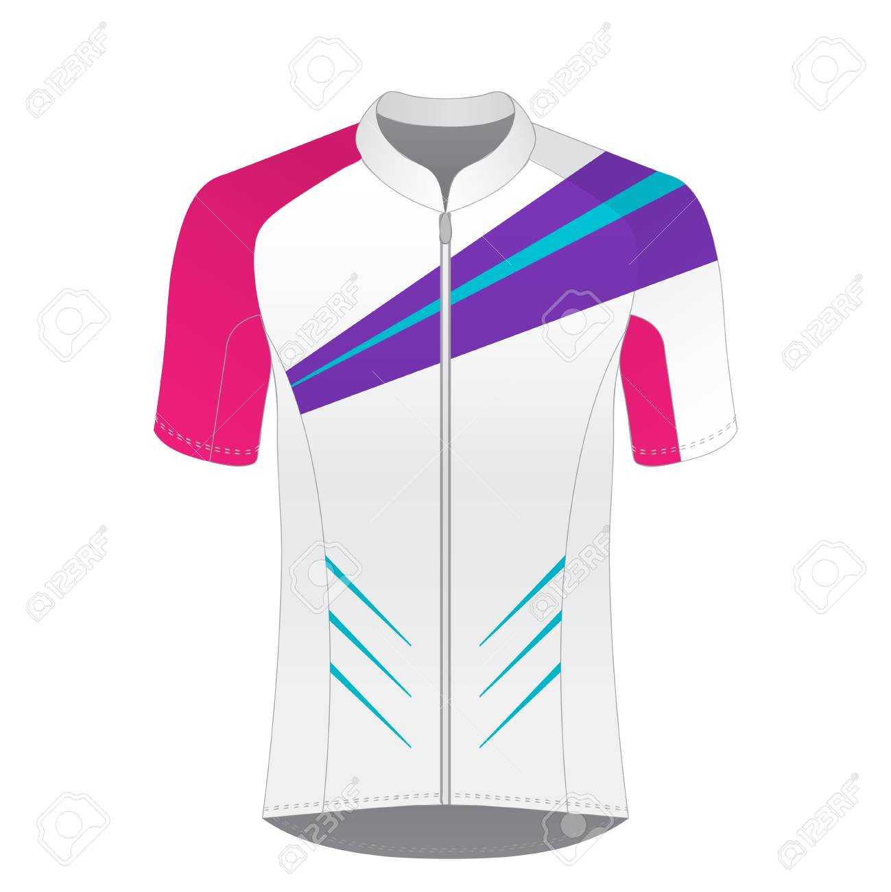 Cycling Jersey Mockup. T Shirt Sport Design Template. Road Racing.. Inside Blank Cycling Jersey Template