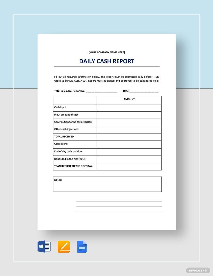 Daily Cash Report | Forms | Report Template, Templates, Cash Pertaining To Cash Position Report Template