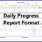 Daily Report Format Template Regarding Construction Daily Progress Report Template