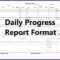 Daily Report Format Template Regarding Construction Daily Progress Report Template