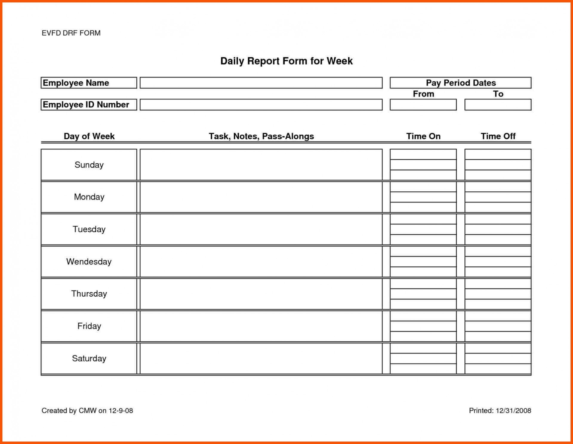 Daily Report Template Letter Sample Teachers Format Pdf Doc In Daily Activity Report Template