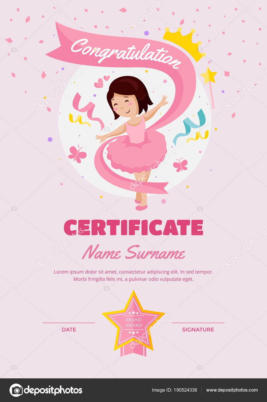 Dance Certificate Template | Cute Children Ballet Class Within Dance Certificate Template