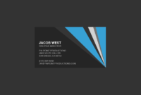 Dark Gray And Blue Generic Business Card Template within Generic Business Card Template