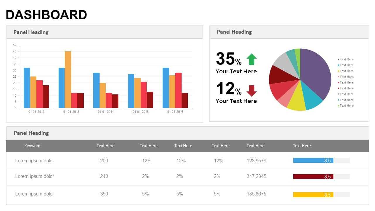 Dashboard Powerpoint Templates And Keynote Template In Project Dashboard Template Powerpoint Free