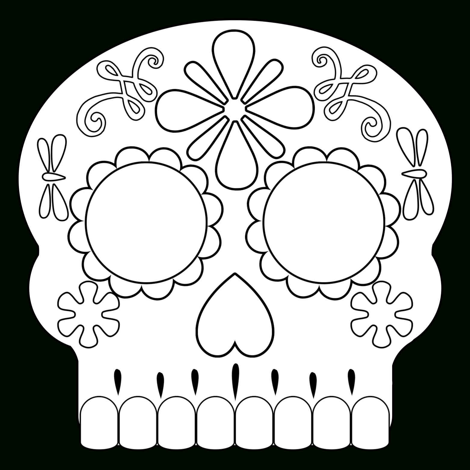 Day Of The Dead Masks Sugar Skulls Free Printable – Paper Regarding Blank Sugar Skull Template