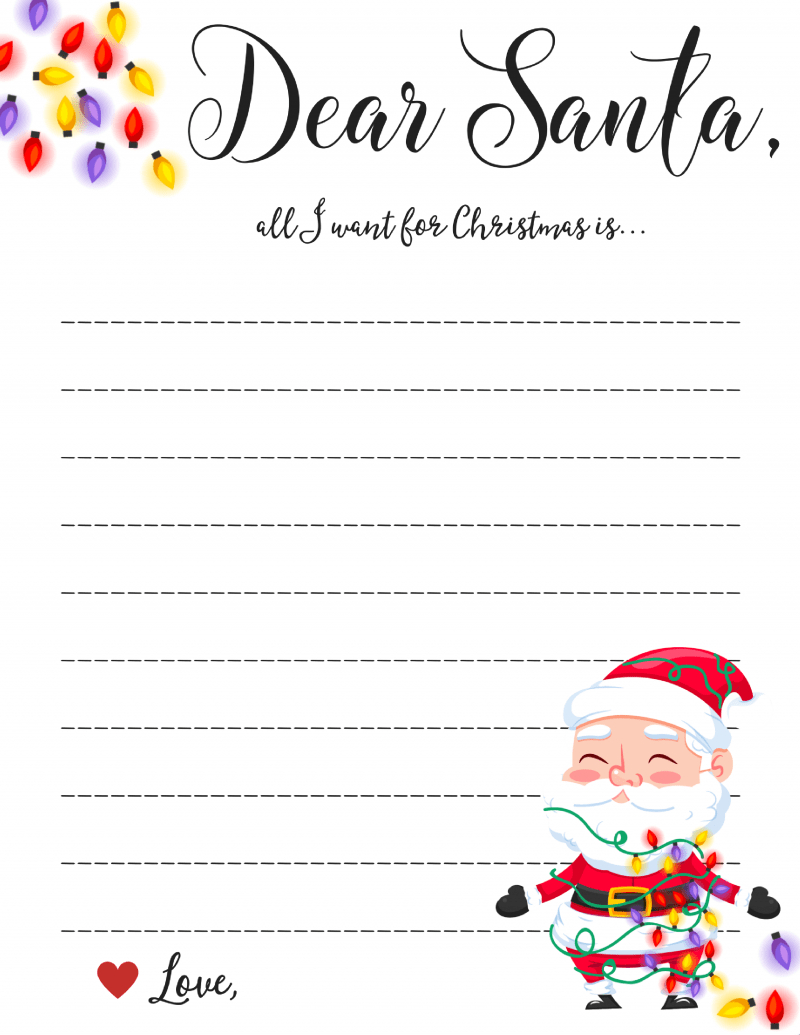 Dear Santa Letter: Free Printable Downloads – With Regard To Blank Letter From Santa Template