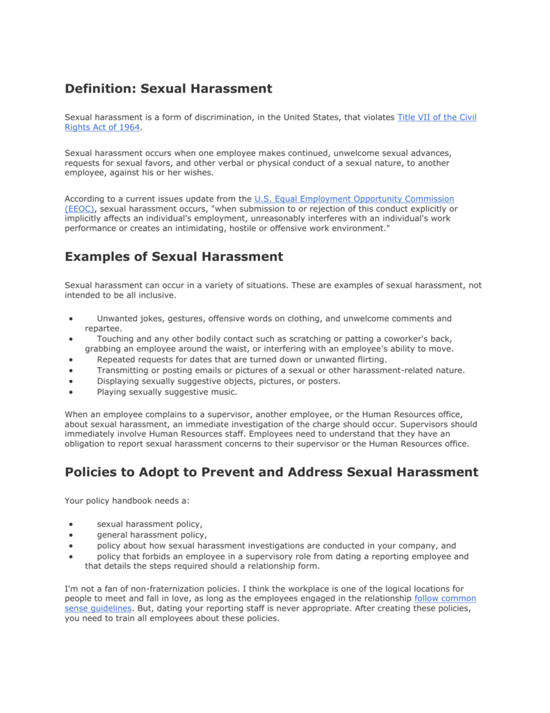 Definition: Sexual Harassment Regarding Sexual Harassment Investigation Report Template