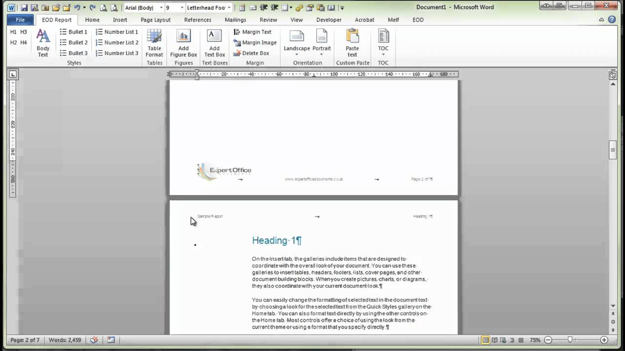 Demonstration Of Word Report Template In How To Insert Template In Word