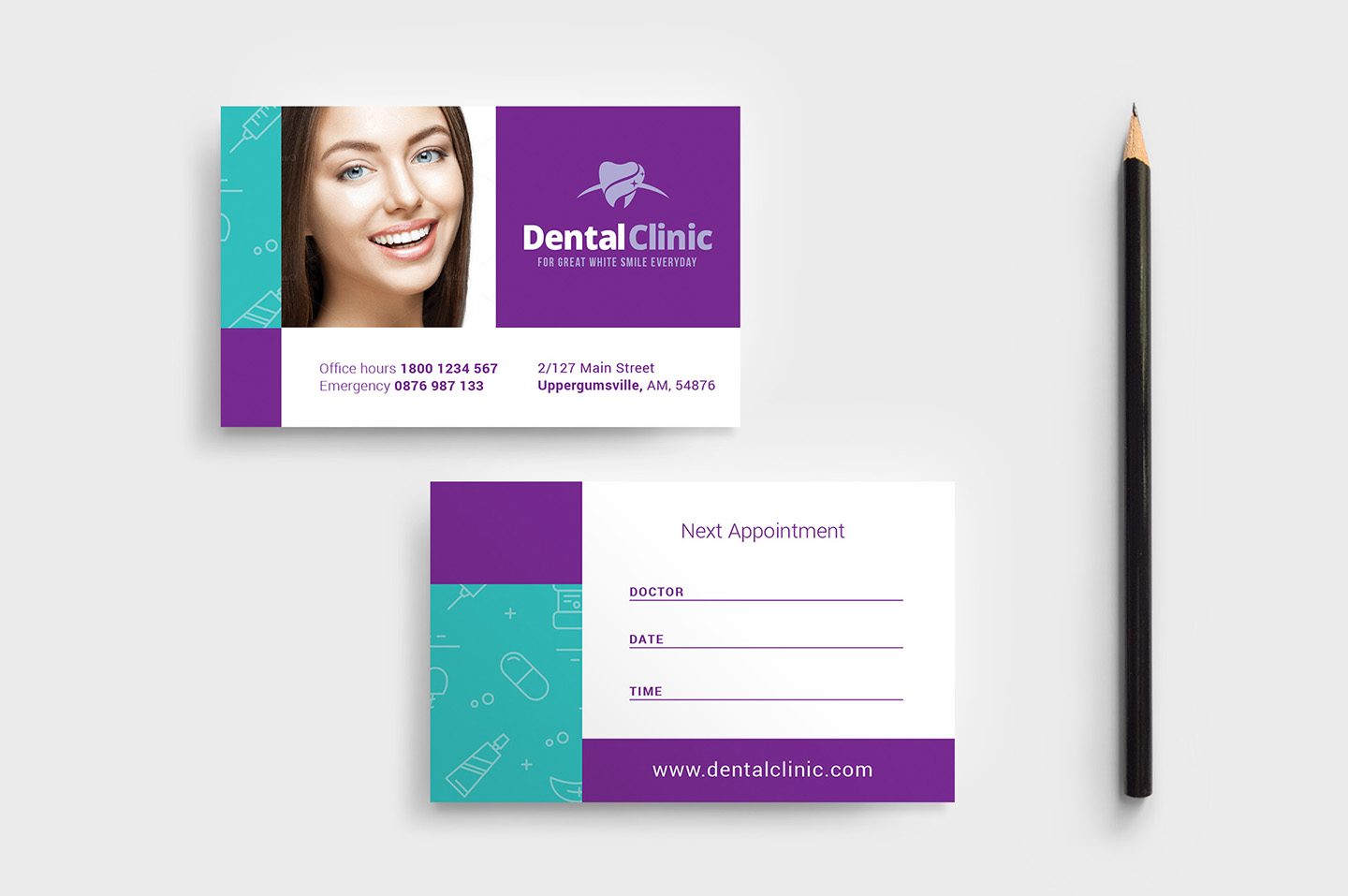 Dental Clinic Appointment Card Template In Psd, Ai & Vector Intended For Dentist Appointment Card Template