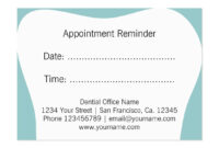 Dentist Appointment Reminder Cards | Dental Office | Zazzle with Dentist Appointment Card Template