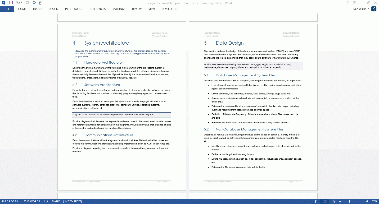 Design Document Template (Ms Office) Throughout Google Word Document Templates