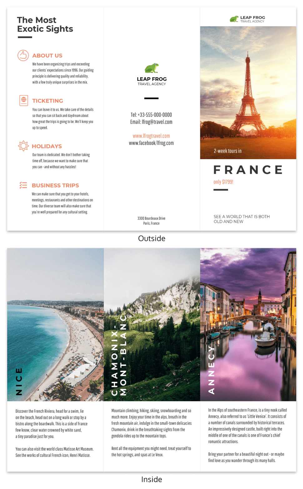 Destination Travel Tri Fold Brochure Template – Venngage Regarding Travel And Tourism Brochure Templates Free