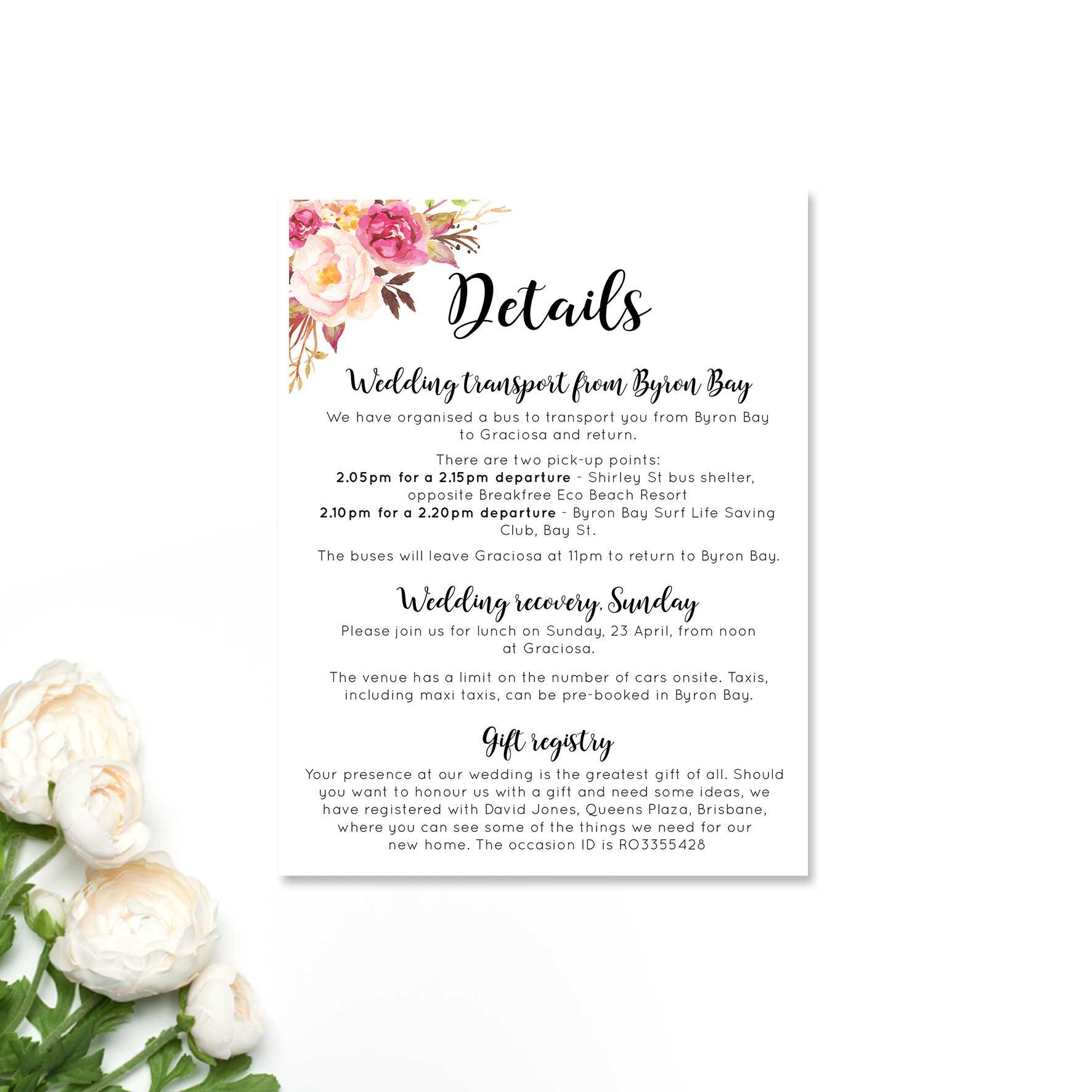 Detail Cards For Wedding Invitations Hotel Accommodation In Wedding Hotel Information Card Template