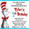 Details About Cat In The Hat Invitations, Kids Birthday Pertaining To Dr Seuss Birthday Card Template