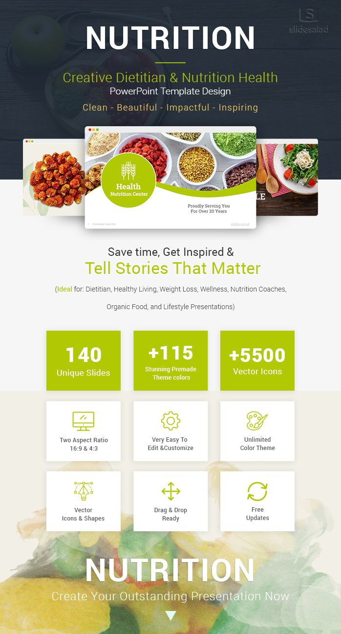Diet And Nutrition Powerpoint Template Designs | Diet Throughout Nutrition Brochure Template