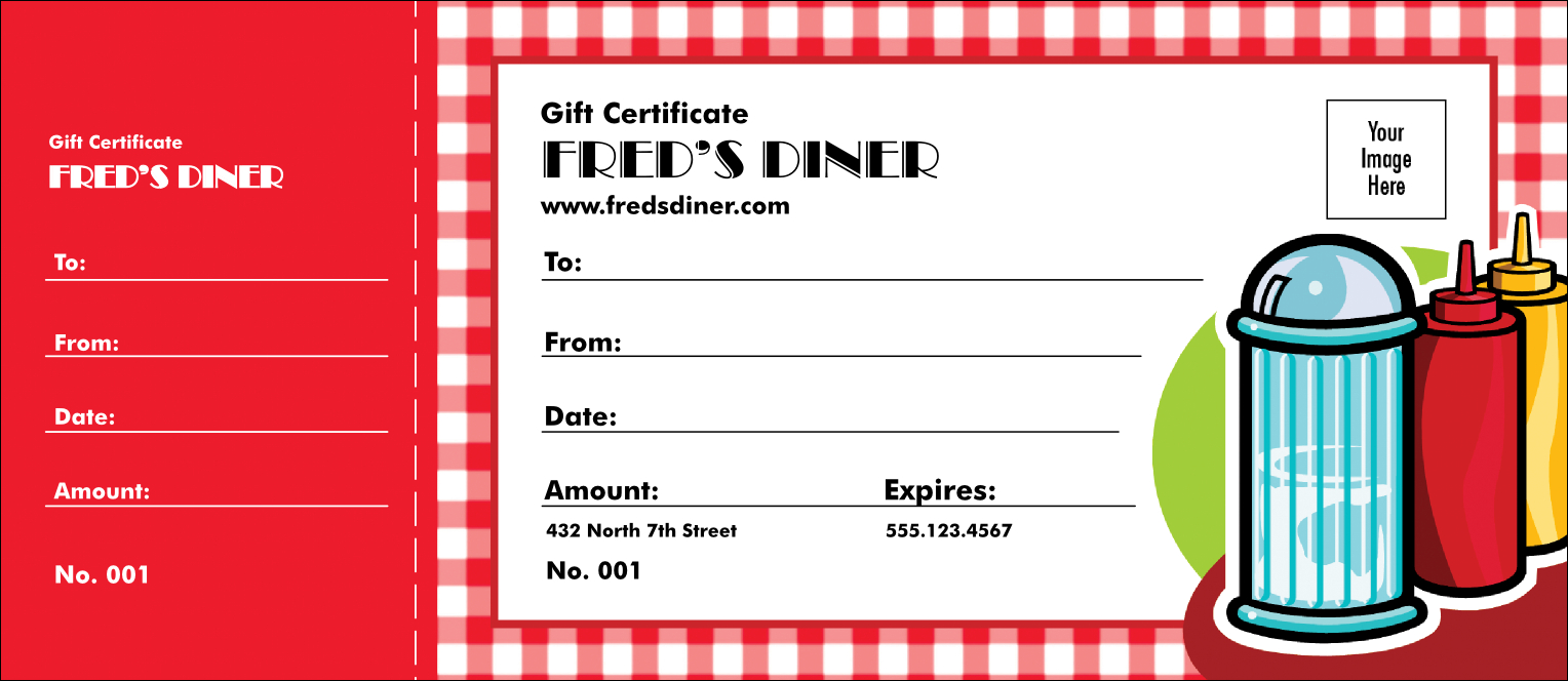 Diner Gift Certificate For Restaurant Gift Certificate Template