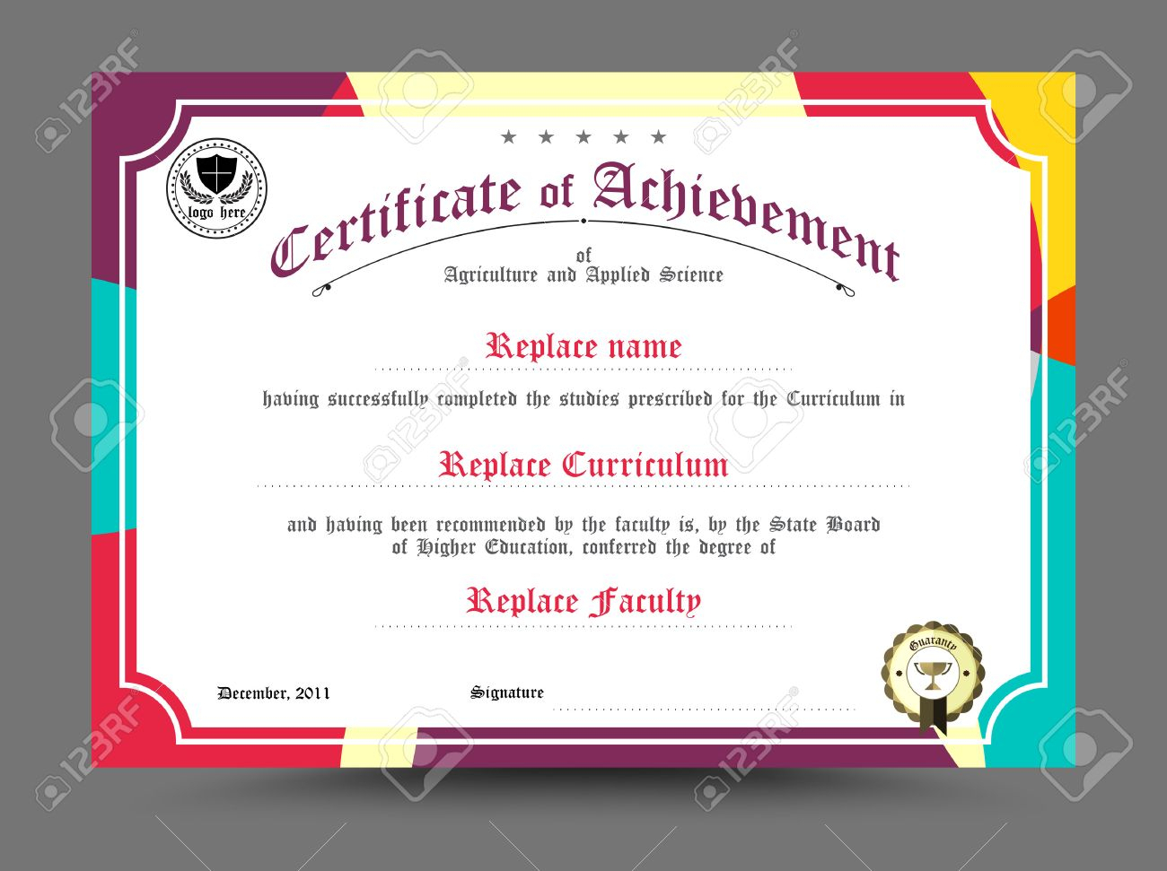 Diploma Certificate Template Design. Vector Illustration. For Design A Certificate Template