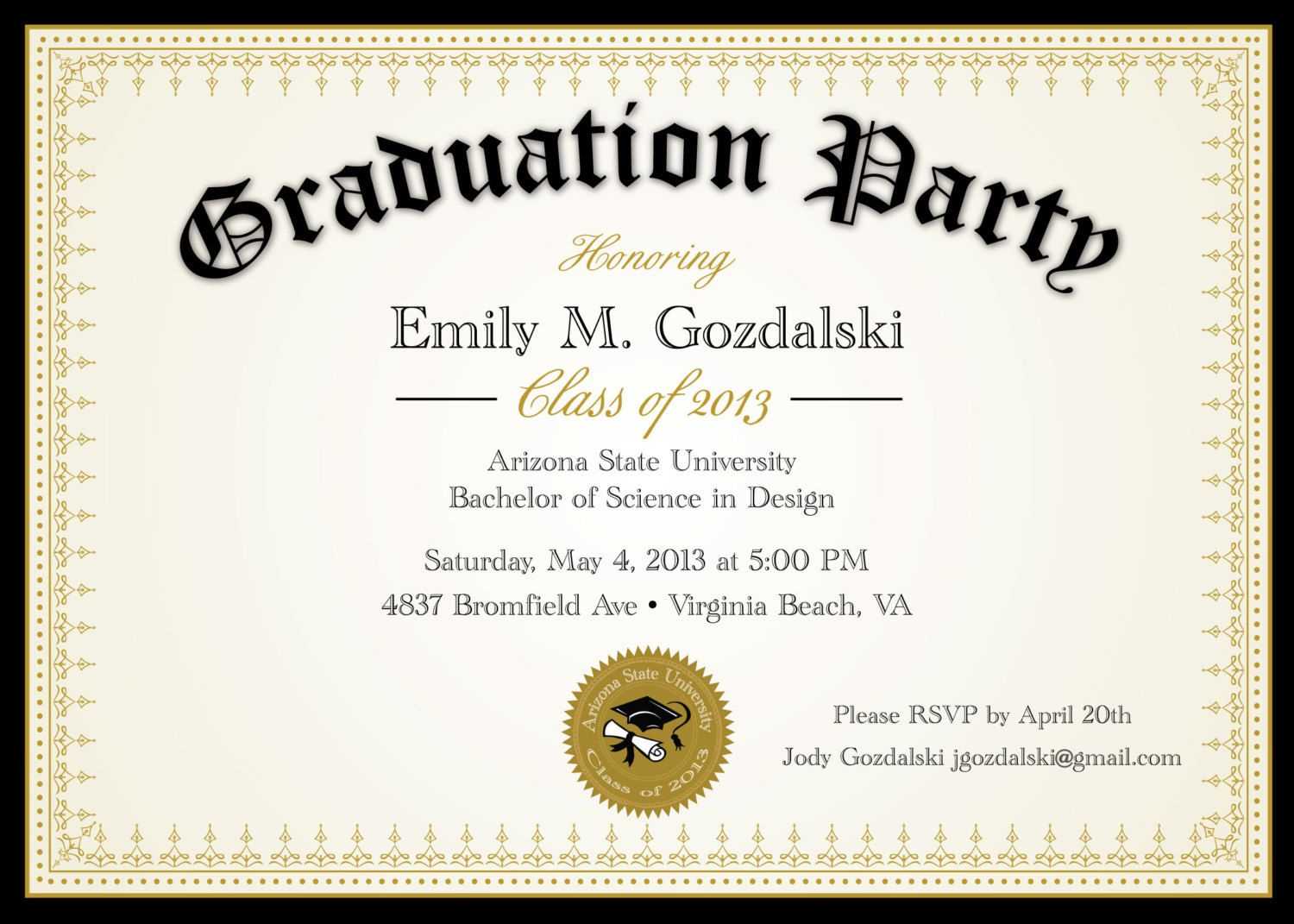 Diploma Graduation Invitation Printable, Editable College With College Graduation Certificate Template