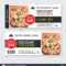 Discount Gift Voucher Fast Food Template Design. Pizza Set Within Pizza Gift Certificate Template