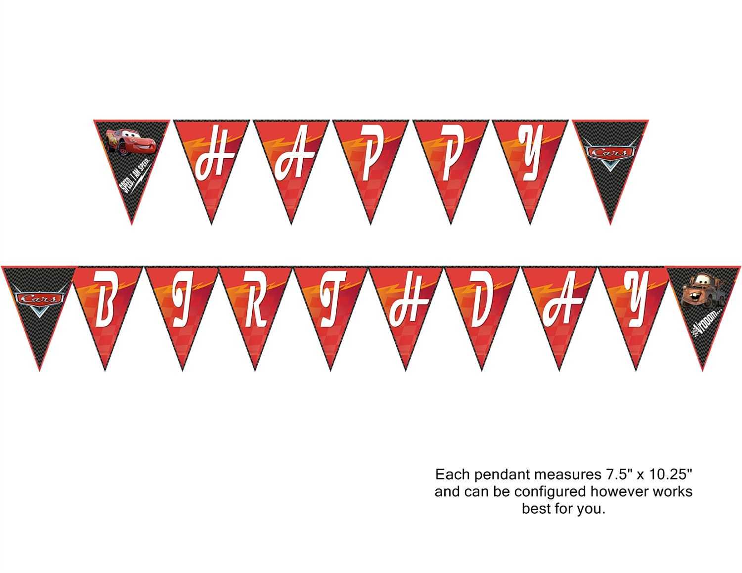 Disney Cars Birthday Banner Happy Birthday Lightning Mcqueen In Cars Birthday Banner Template