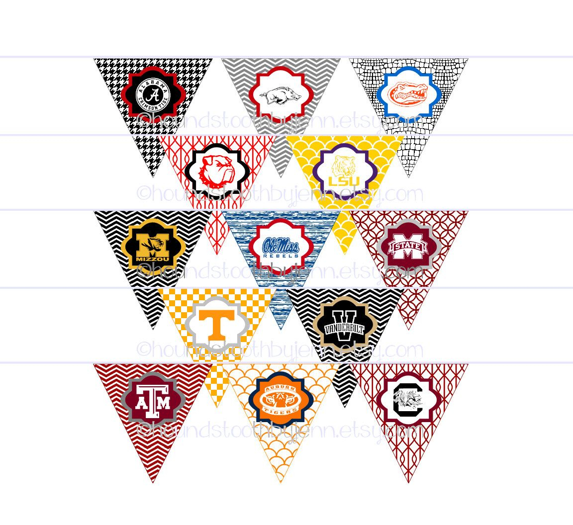 Diy Printables! Pennants Collegiate Tailgate Digital Within College Banner Template