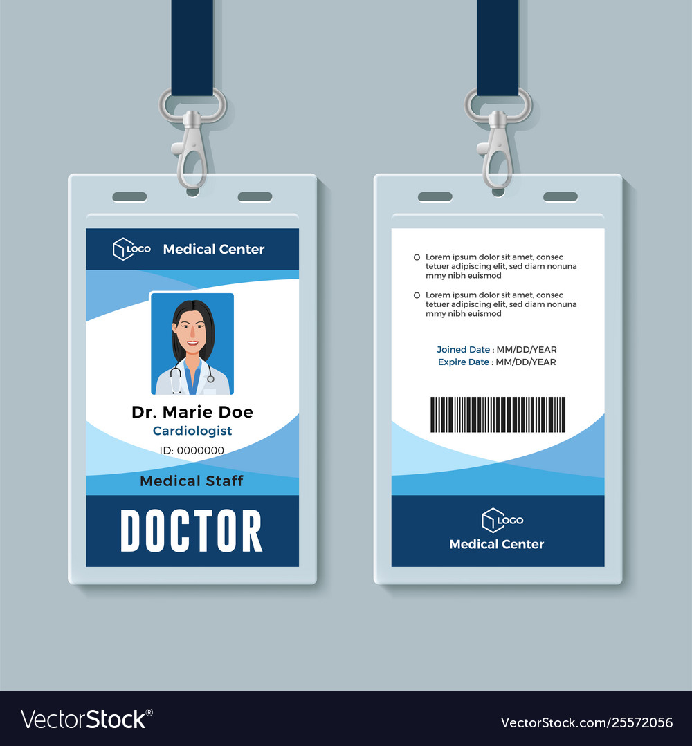 Doctor Id Badge Medical Identity Card Design Pertaining To Shield Id Card Template