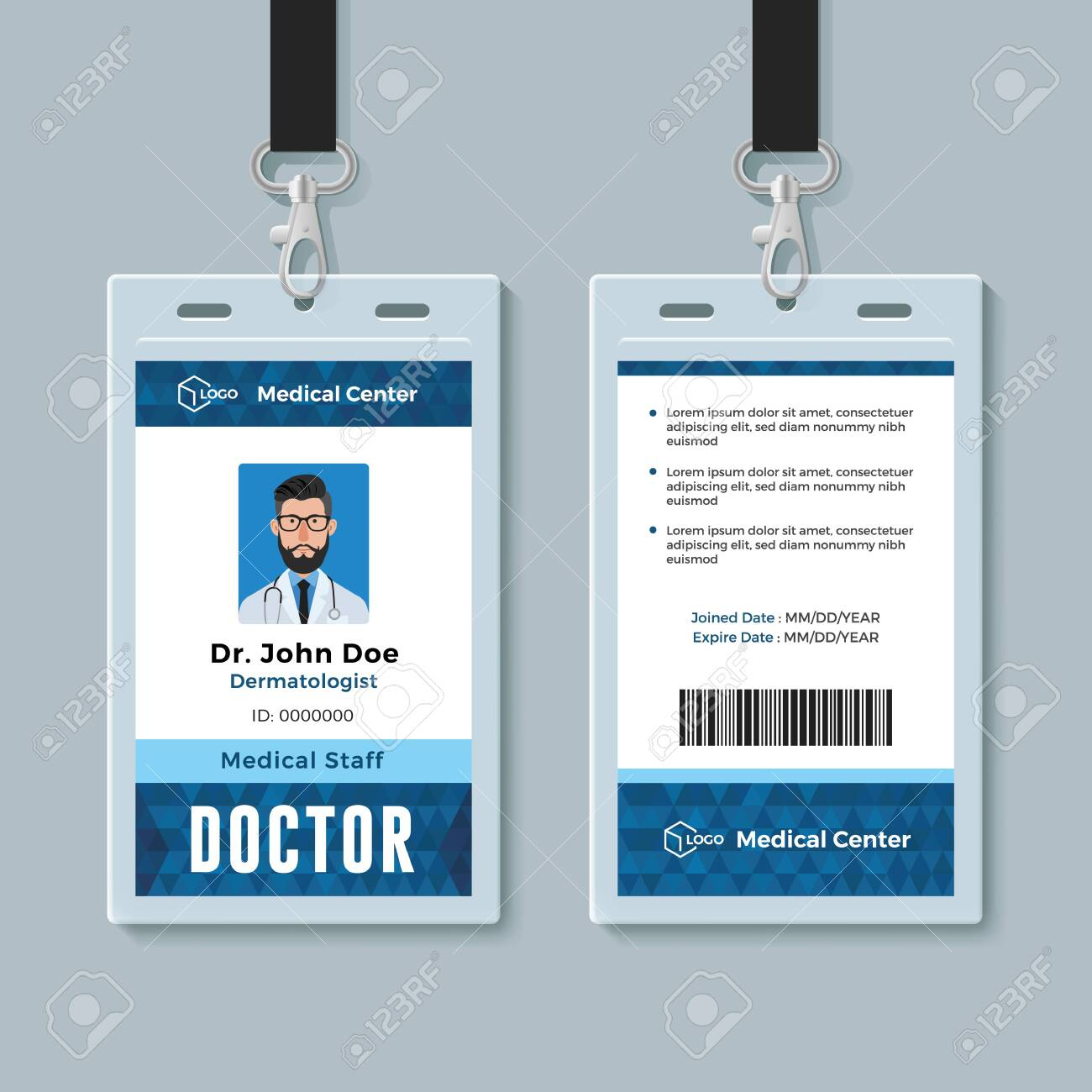 Doctor Id Card. Medical Identity Badge Design Template Within Doctor Id Card Template