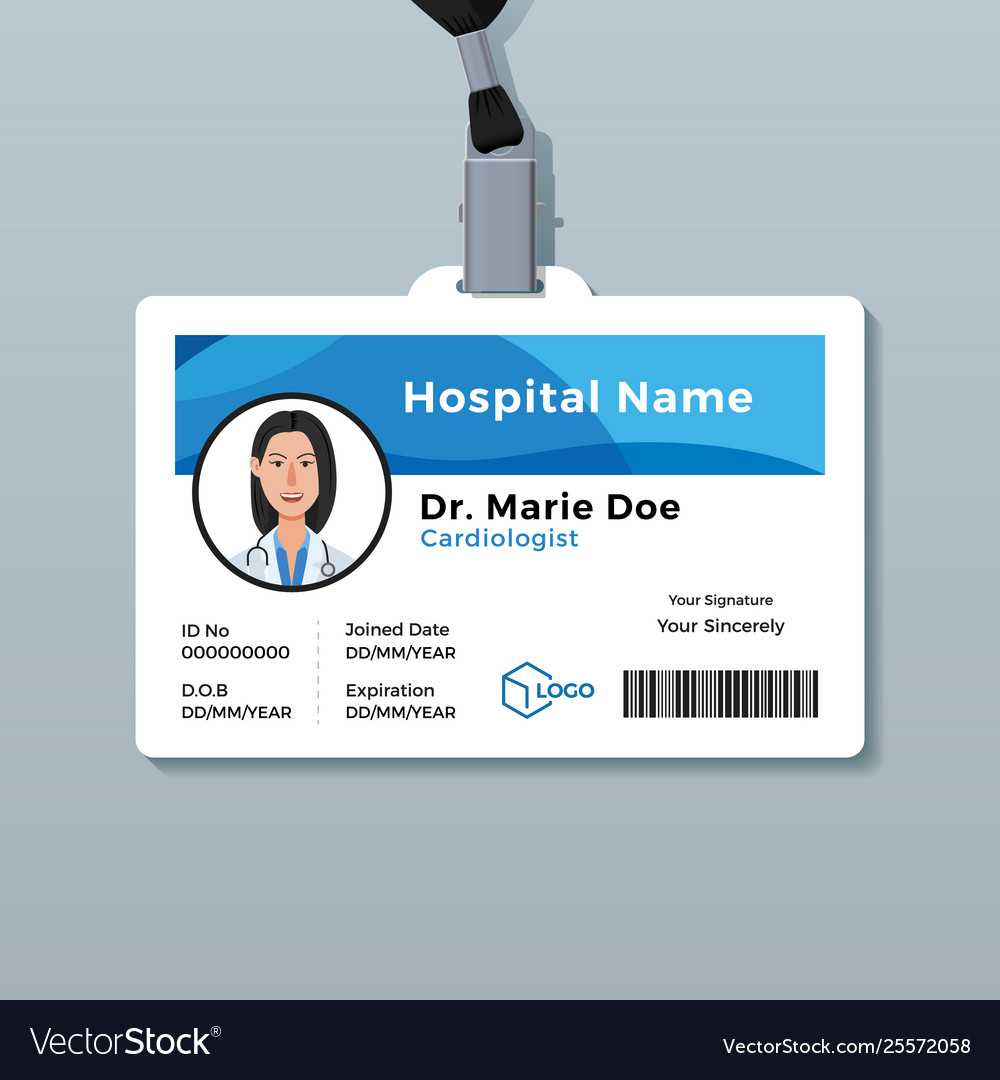 Doctor Id Card Medical Identity Badge Template For Doctor Id Card Template