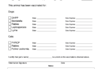 Dog Shot Record - Fill Online, Printable, Fillable, Blank throughout Dog Vaccination Certificate Template