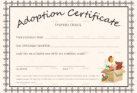 Doll Adoption Certificate Template for Blank Adoption Certificate Template