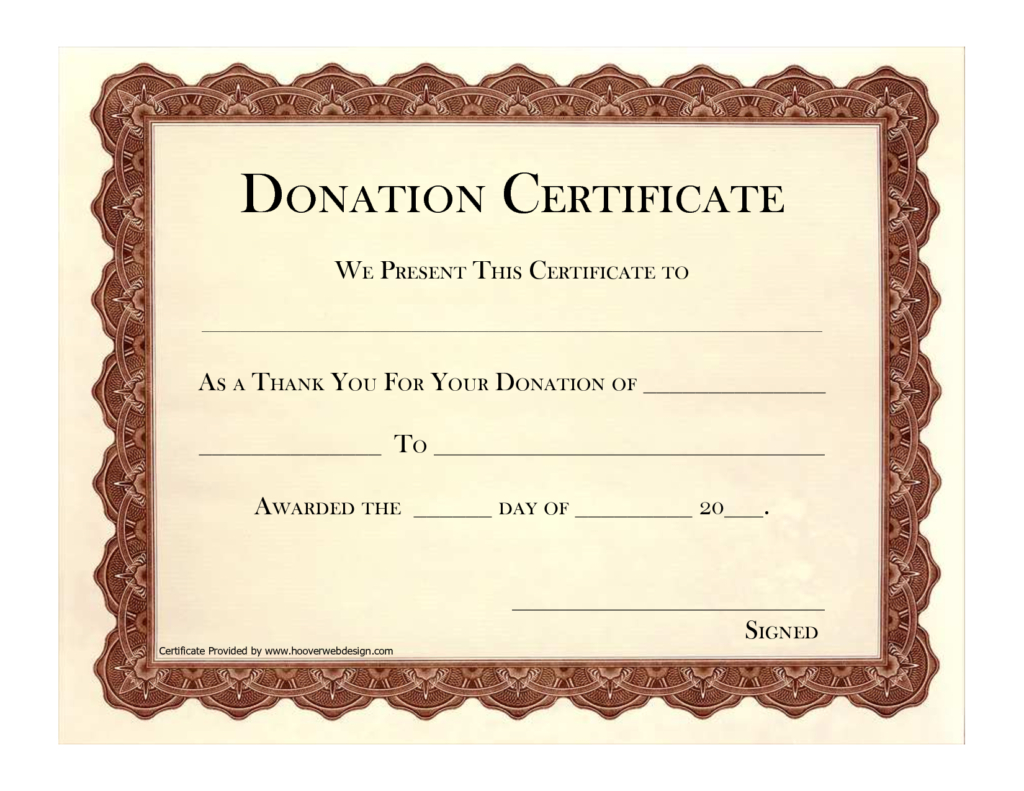 Donation Certificate Template | Certificate Templates In Present Certificate Templates