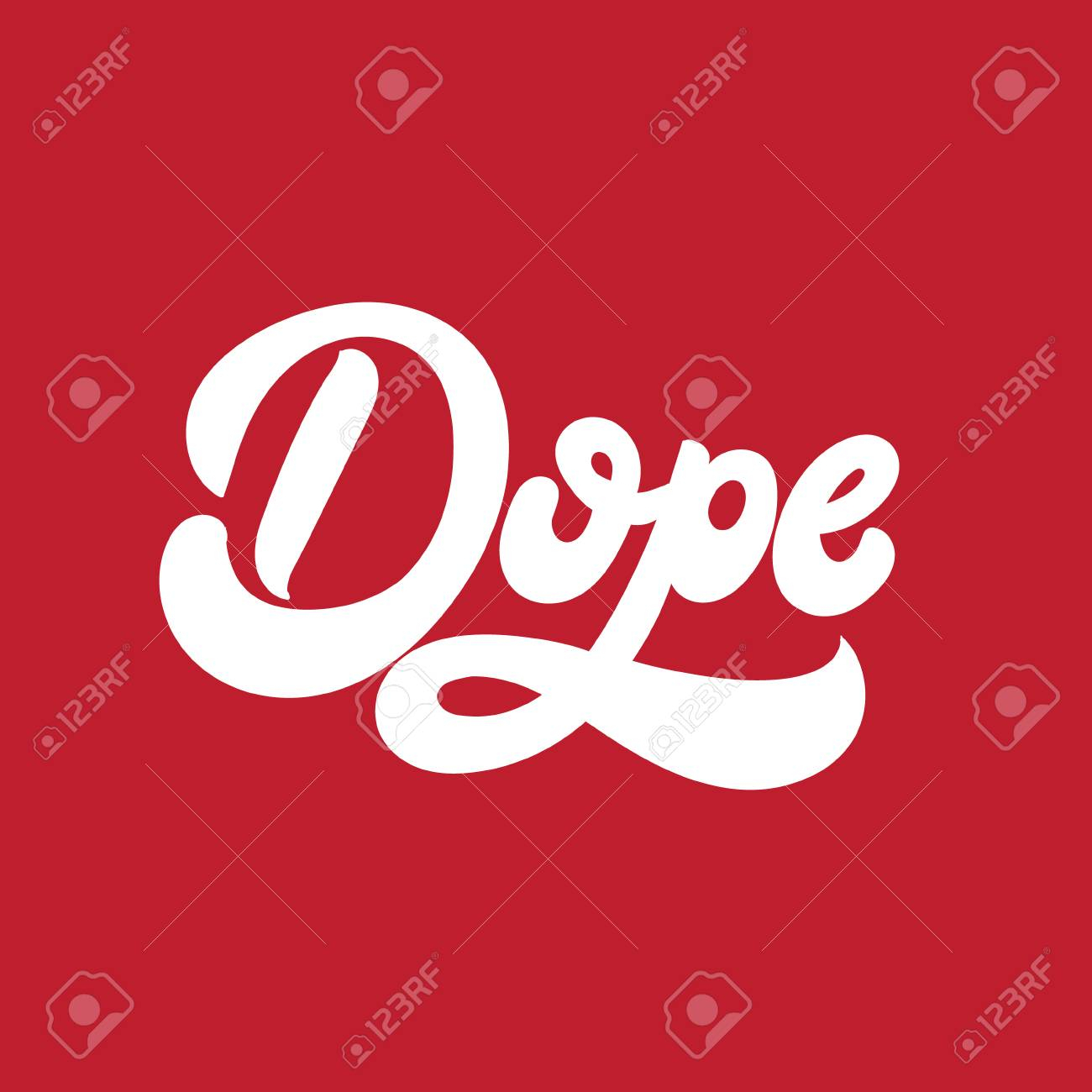 Dope. Vector Handwritten Lettering Made In 90's Style. Template.. In Dope Card Template