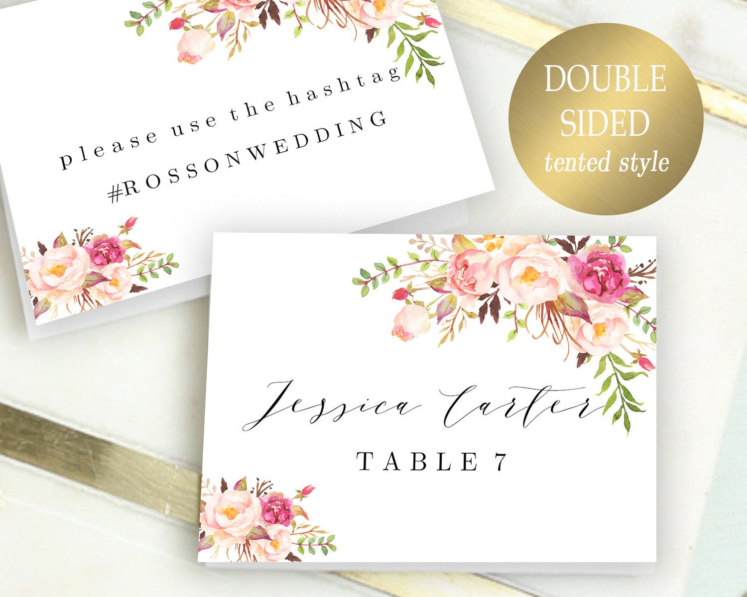Double Sided Place Cards Printable Place Card Template In Table Name Card Template