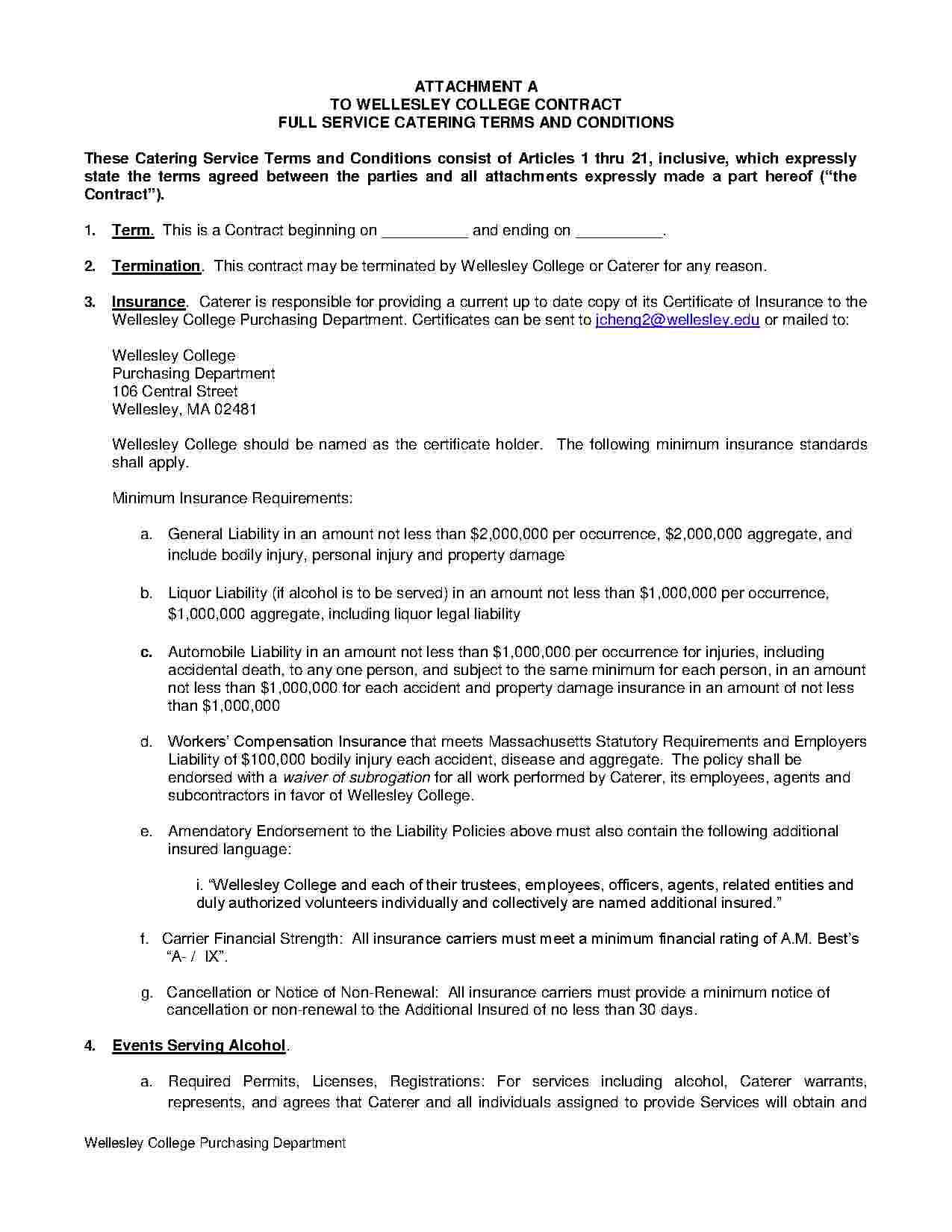 Download Catering Contract Style 1 Template For Free At Pertaining To Catering Contract Template Word