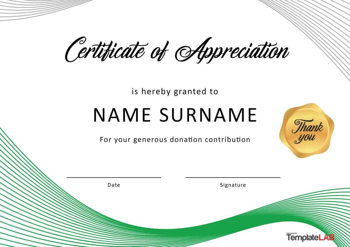 Download Certificate Of Appreciation For Donation 01 For Certificates Of Appreciation Template