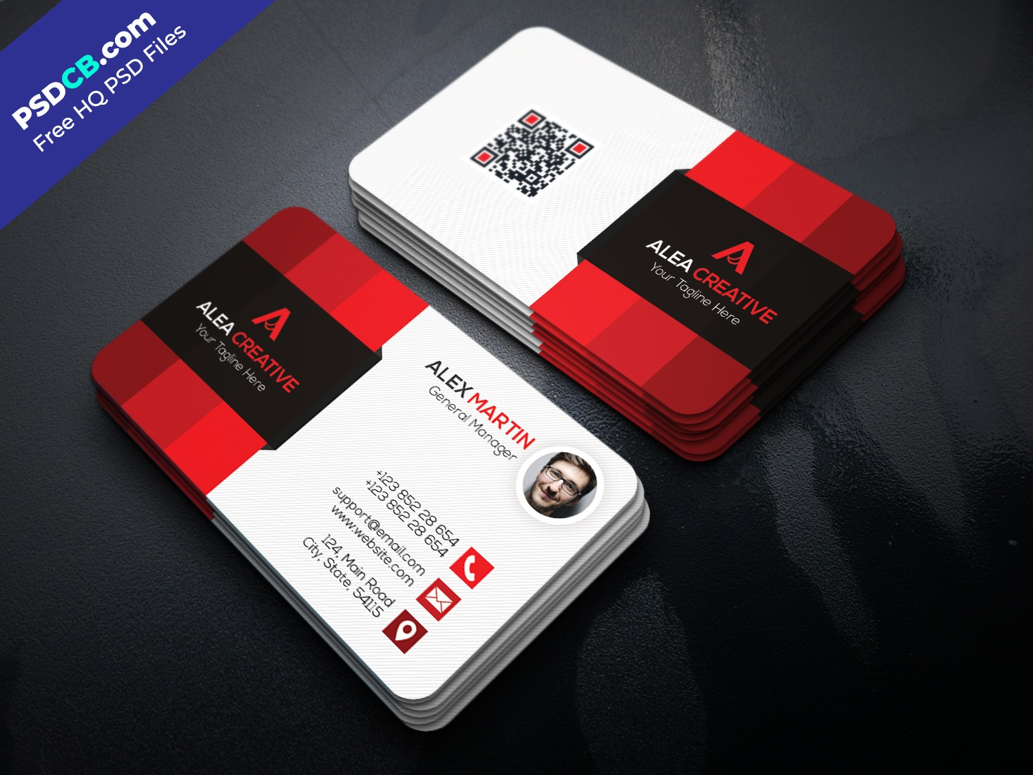 Download Free Modern Business Card Template Psd Set – Psdcb Inside Free Psd Visiting Card Templates Download