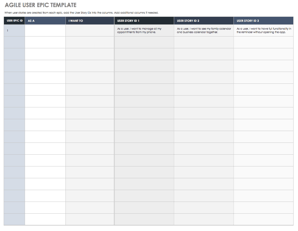 Download Free User Story Templates |Smartsheet With User Story Template Word