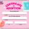 Download Fun Activities And Color Ins To Print Out And Play For Toy Adoption Certificate Template